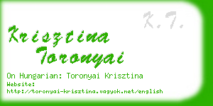 krisztina toronyai business card